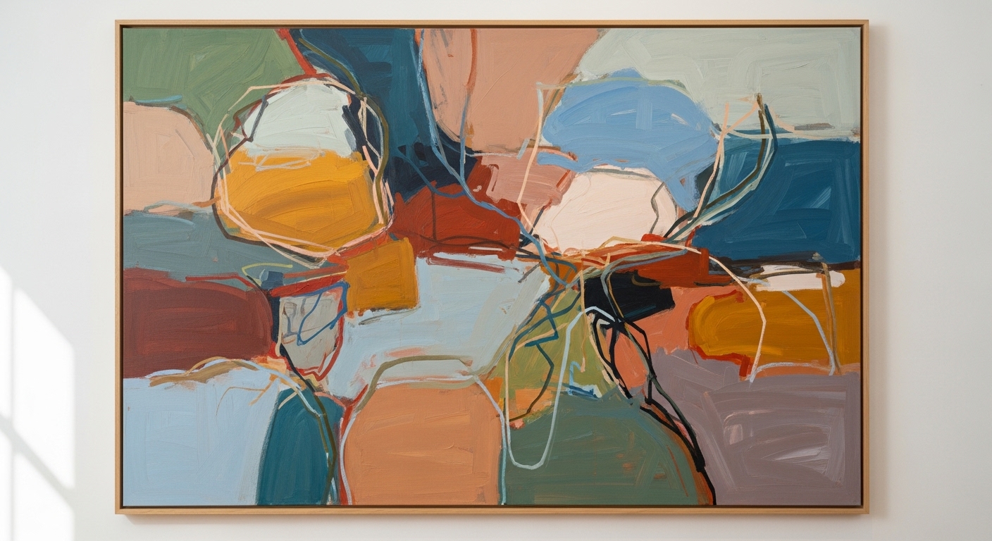 Oversized Abstract Canvas Float Frame