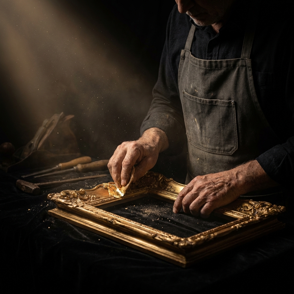 Elegant custom framed artwork on a wall